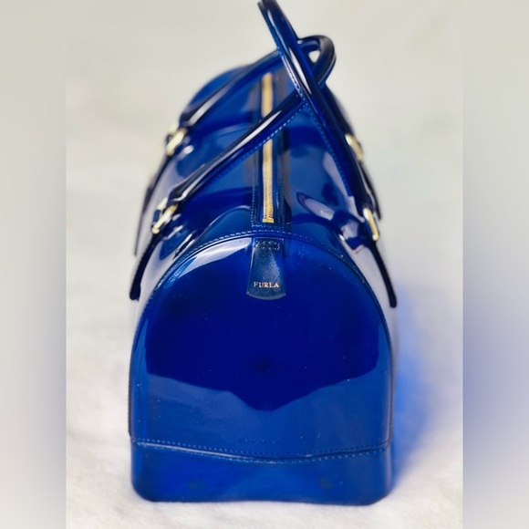 Furla Glossy Royal Blue Candy  Handbag - Picture 2 of 7